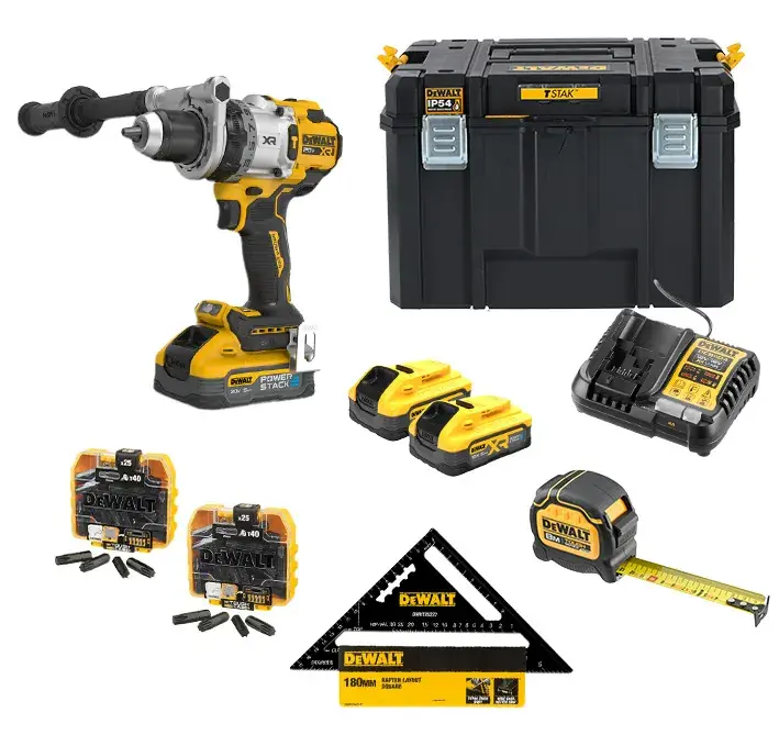 SLAGBORRMASKIN 18V XR PS 2X5.0AH DCD1007H2AT-QW Begränsat antal
