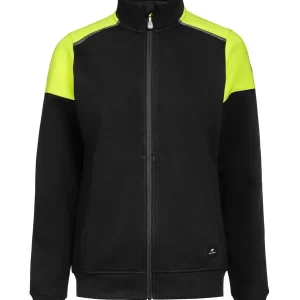 SWEATSHIRT FULLZIP CONTRAST 527-0 DAM SVART/GUL Beställ nu