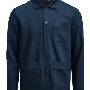 Billig J.HOF PATCH POCKET OVERSHIRT NAVY