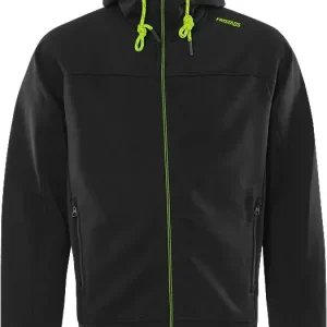 Rea SWEATSHIRT-JACKA MED HUVA 7550 GSM SVART/HIVIS GUL