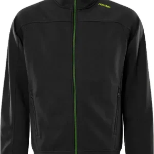 SWEATSHIRT-JACKA 7552 GSM SVART/HIVIS GUL Endast denna vecka